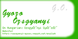 gyozo ozsgyanyi business card